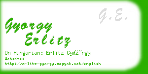 gyorgy erlitz business card
